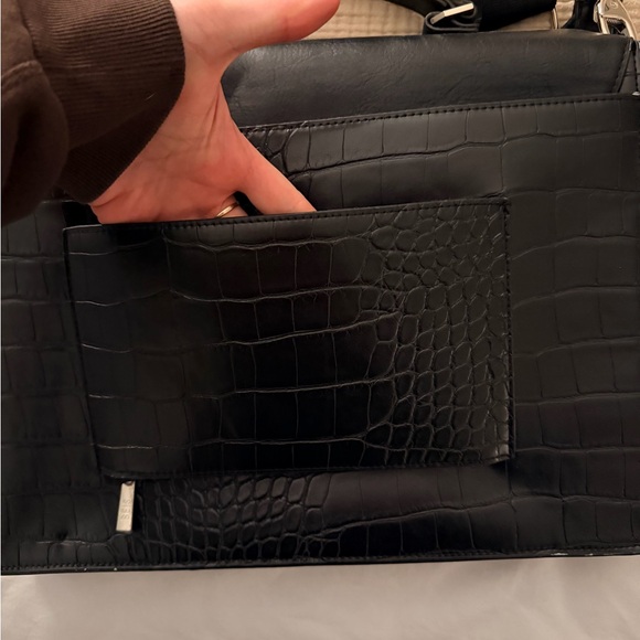 BEIS Black Croc-Embossed Laptop Bag - Picture 5 of 10